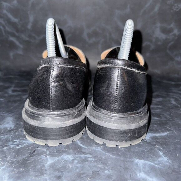 Madewell The Bradley Lugsole Loafer Shoe Black Leather Platform Women Size 9 - Picture 4 of 9